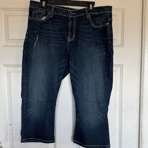 BKE Women's Dark Blue Ankle Jeans